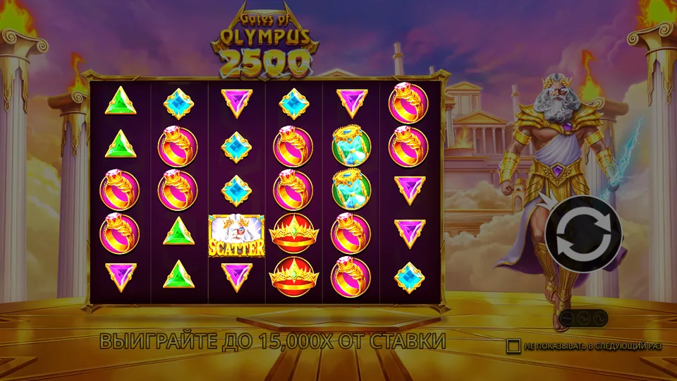 Gates of Olympus 2500 игровое поле